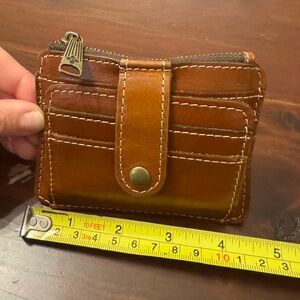 Patricia Nash small ID brown leather wallet in excellent condition.